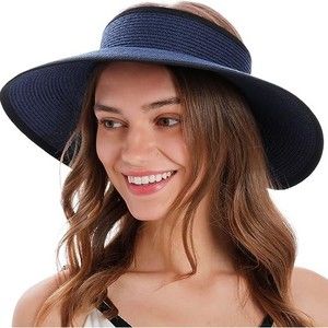 NWT Simplicity Foldable UPF 50+ UV Protection Wide Brim Navy Blue Beach Sun Hat